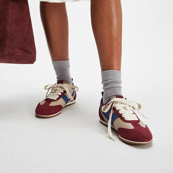 NEW FREE PEOPLE Suede Aces slim Tennis Shoes for women 1025 3m7 - Picture 2 of 11